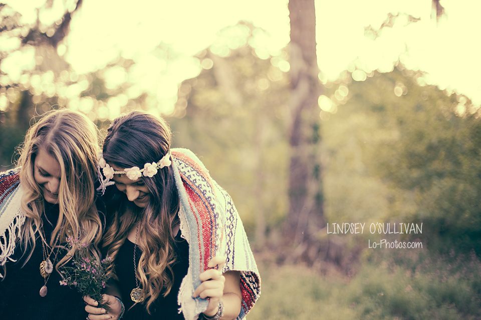 A double-exposure portrait from a styled session with Ashley and Ericka