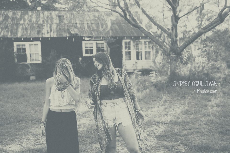 A double-exposure portrait from a styled session with Ashley and Ericka