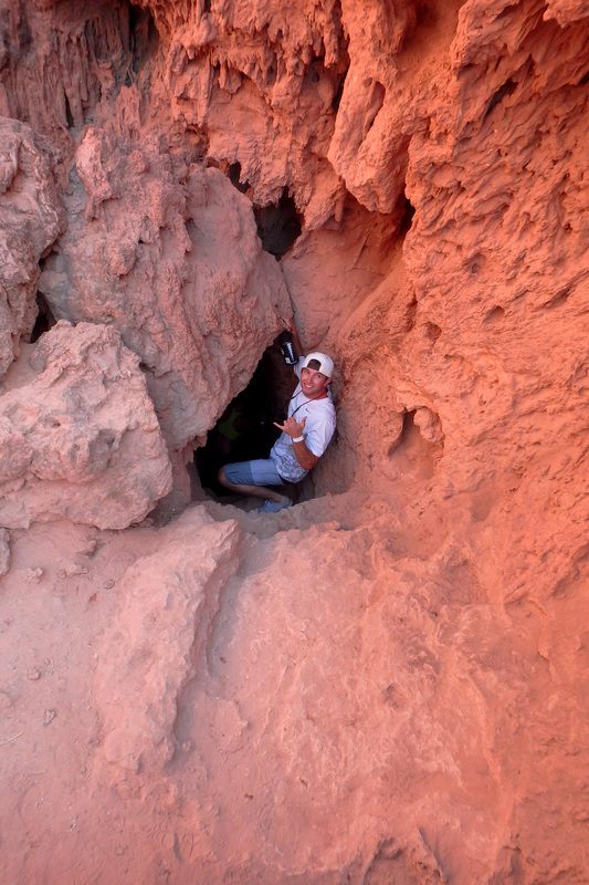 Group of friends hiking the canyon trail toward Havasu Falls