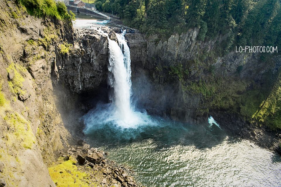 Snoqualmie Falls cascading through the Washington forest