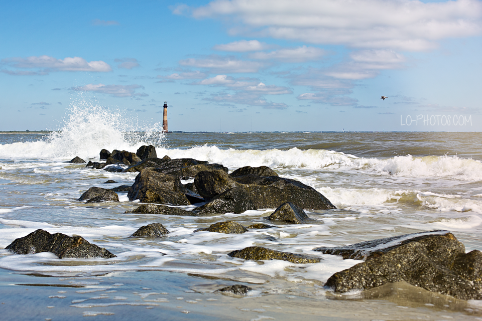 The Folly Beach Pier stretching into the Atlantic Ocean