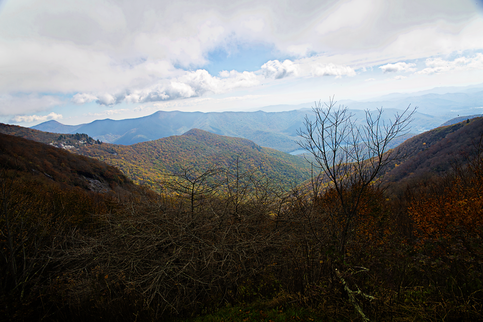 Blue Ridge Parkway mountain view along the Asheville trip