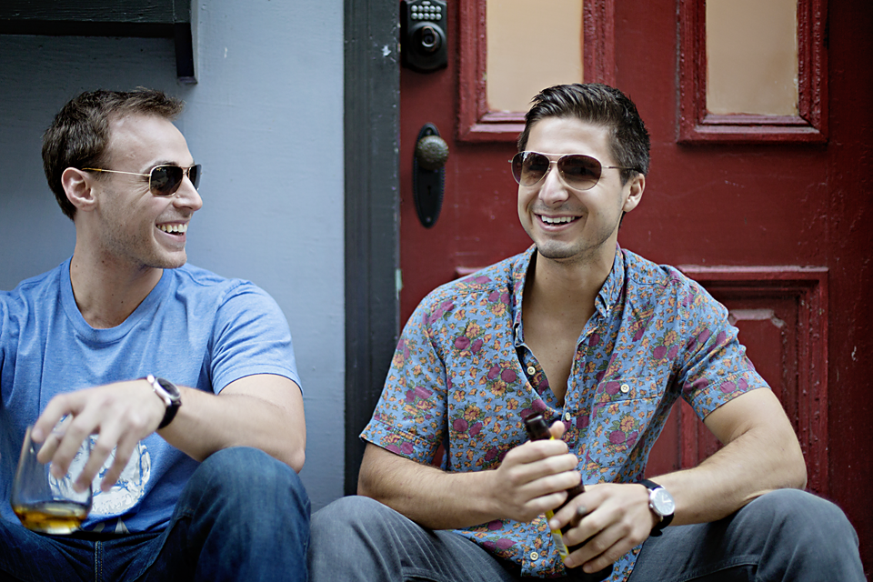 Candid travel photo of friends exploring Asheville, NC
