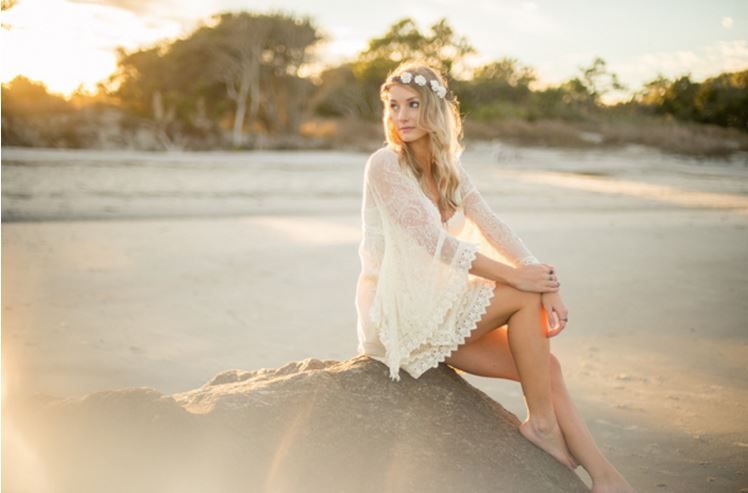 Movement and flowing fabric captured during the Free People beach shoot