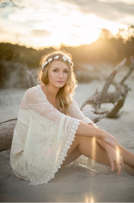 Coastal fashion photography featuring Free People dresses at the beach
