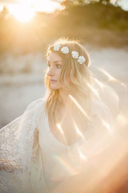 Golden hour styled shoot with Free People clothing at Folly Beach