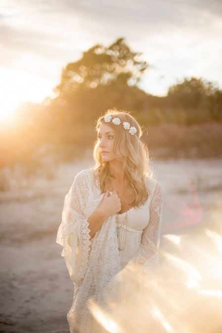 Free People brand collaboration photographed at Folly Beach, SC