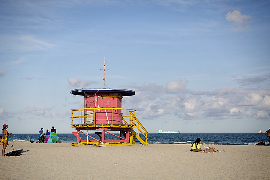 Ocean view from South Beach, Miami, Florida