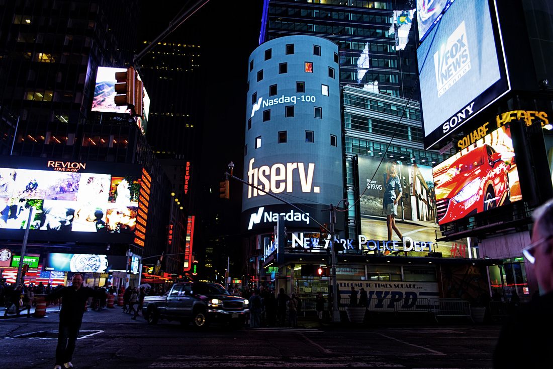Street scene in Times Square, New York City
