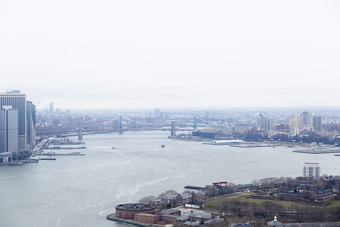 Wide aerial view of New York City