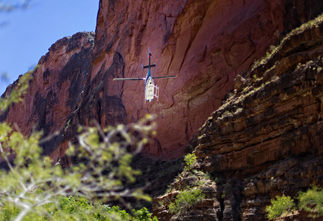 Group of friends hiking the trail into the Havasupai Indian Reservation