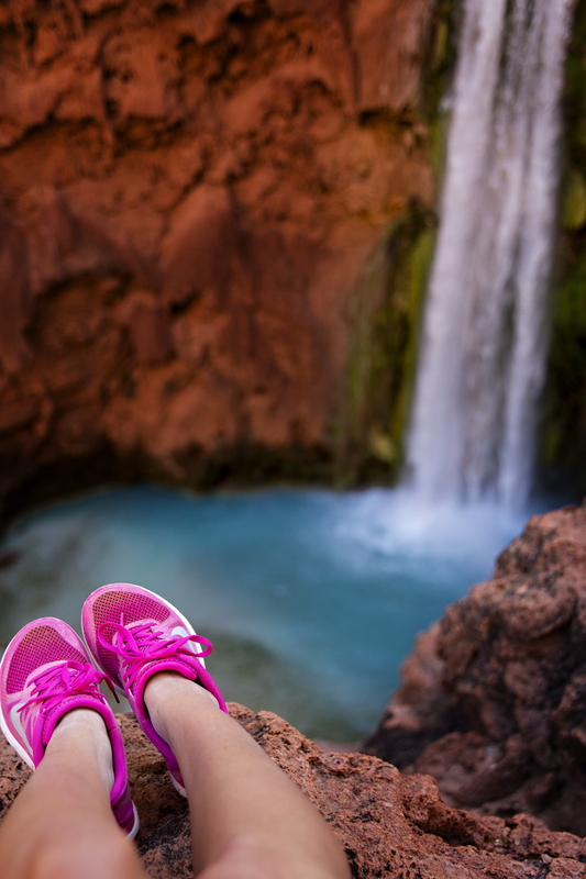 Group of friends hiking the trail into the Havasupai Indian Reservation