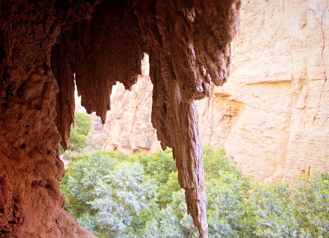 Hikers taking in the view of the falls on a return trip to Havasupai