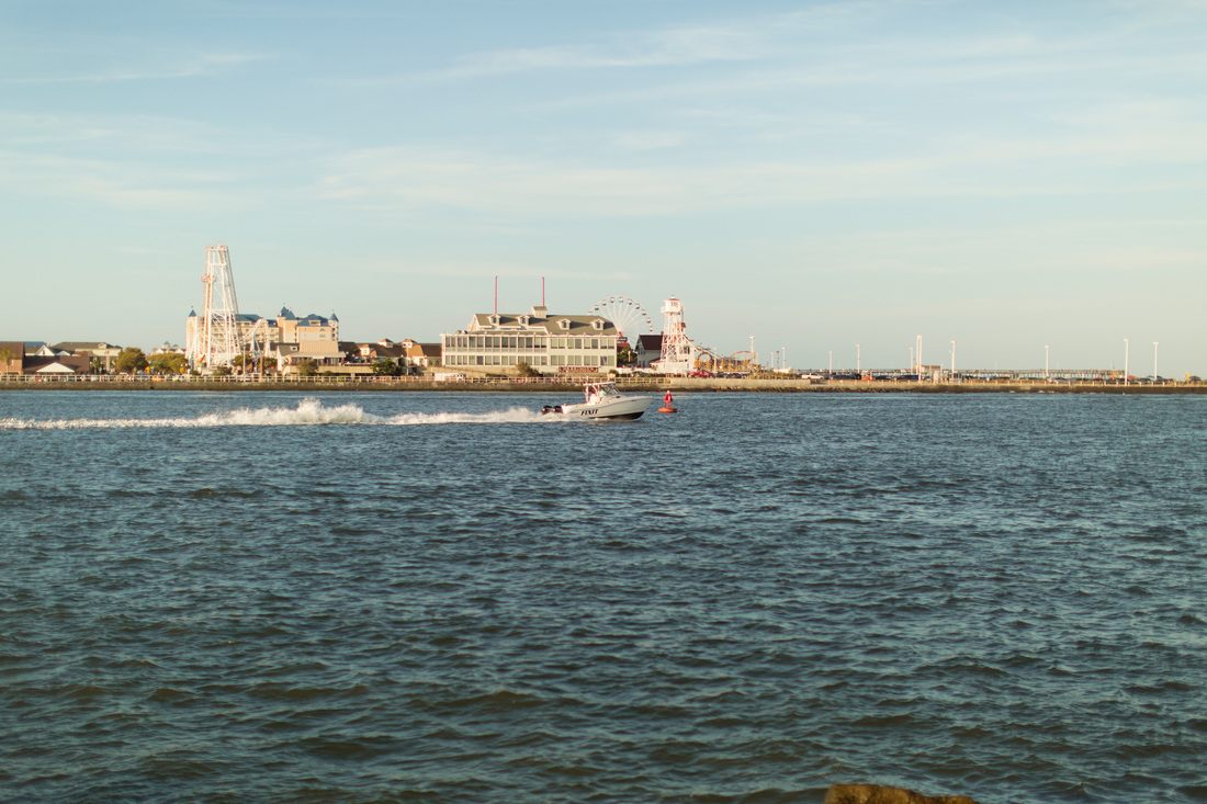 A quiet stretch of sand along the Ocean City, Maryland beach