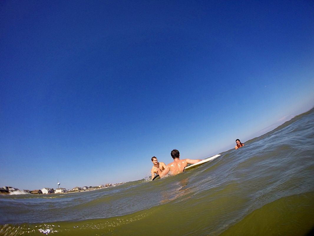 Ocean spray and surf action captured on GoPro at Folly Beach, Charleston