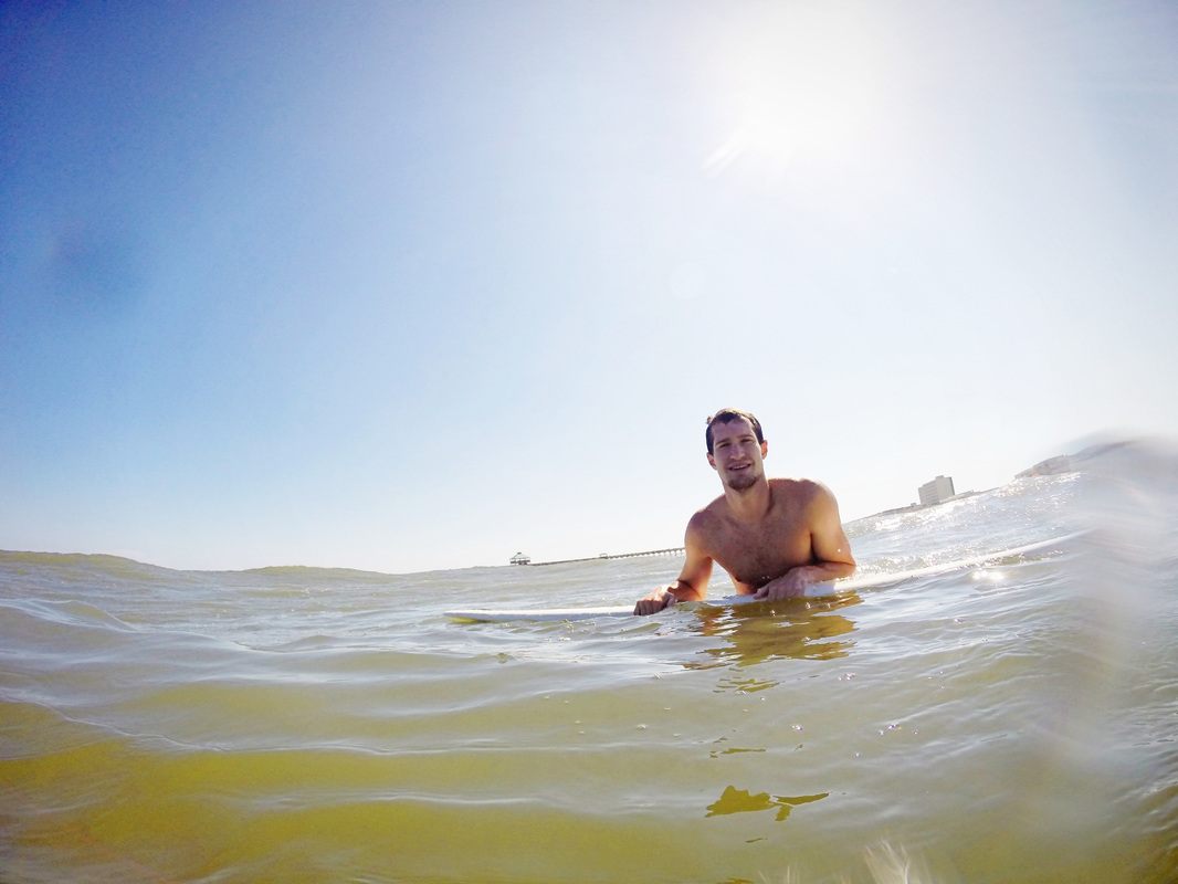 Close-up wave action photographed underwater at Folly Beach on a GoPro