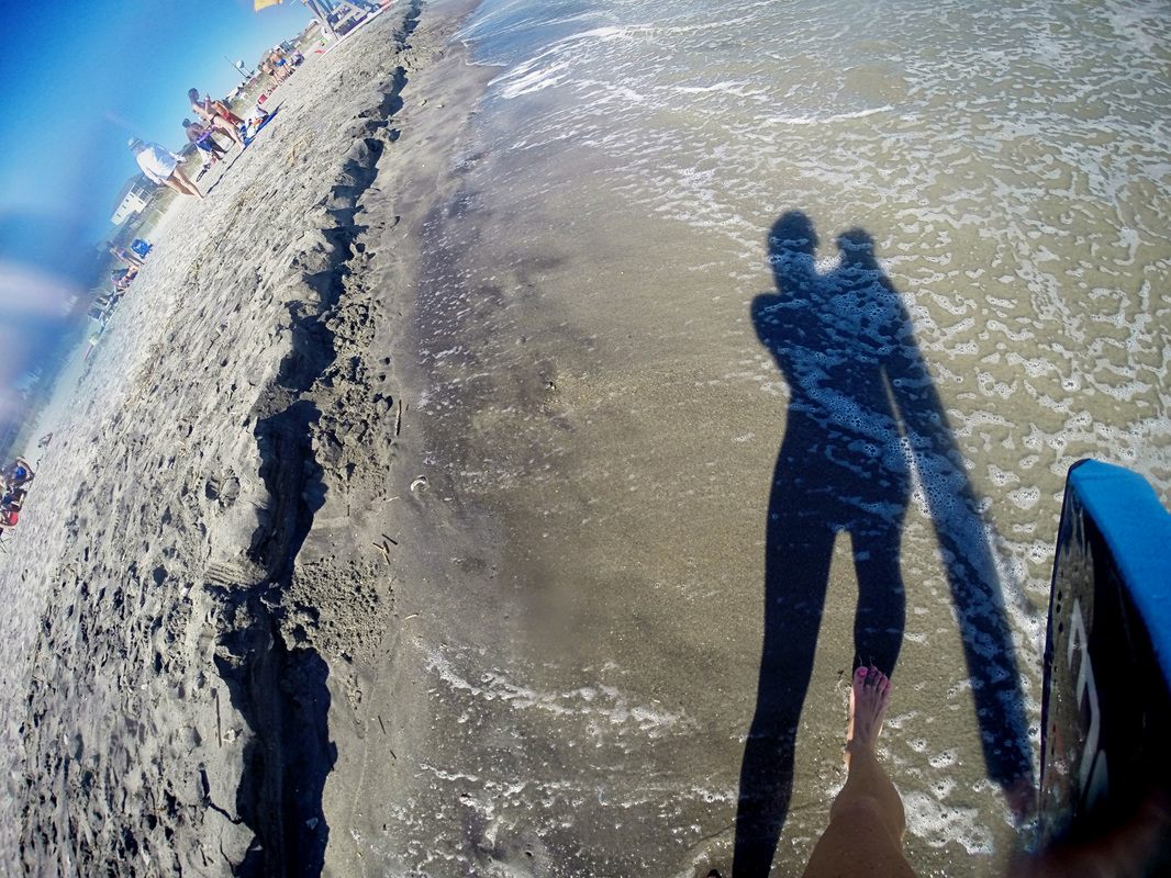 Ocean spray and surf action captured on GoPro at Folly Beach, Charleston