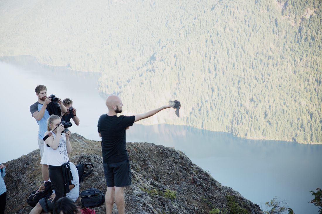 Golden hour portrait session during the Alpine NW workshop