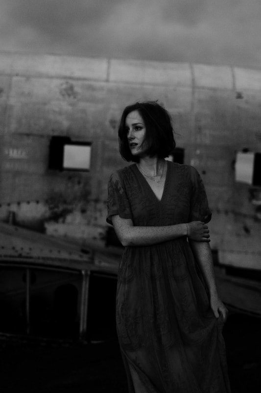 Final portrait of Lindsay at the plane wreck as the midnight session wrapped