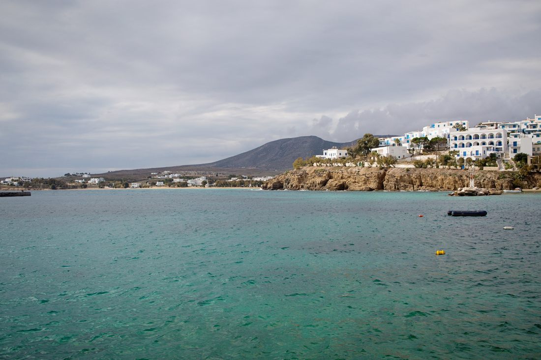 A cliffside chapel overlooking the water in Paros (another frame from the trip)