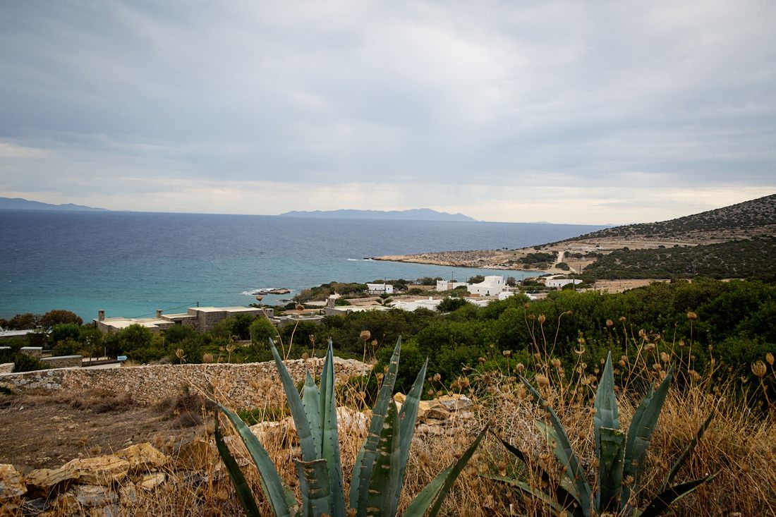 Hikers on a trail through the hills of Paros (another frame from the trip)
