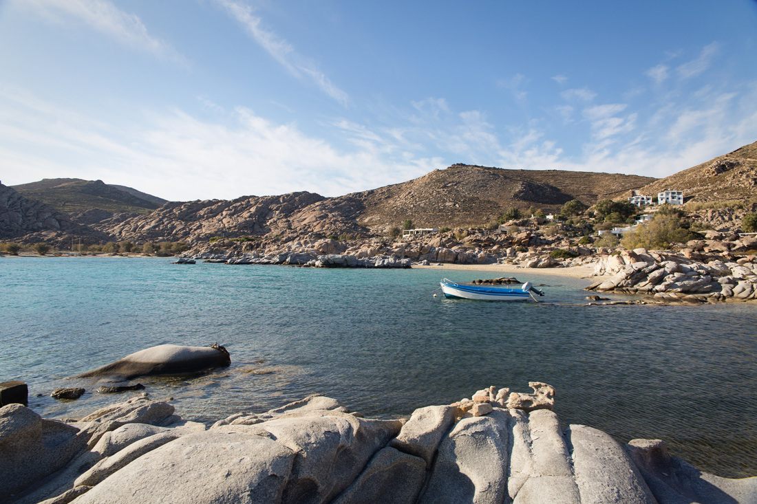 Hikers on a trail through the hills of Paros (another frame from the trip)
