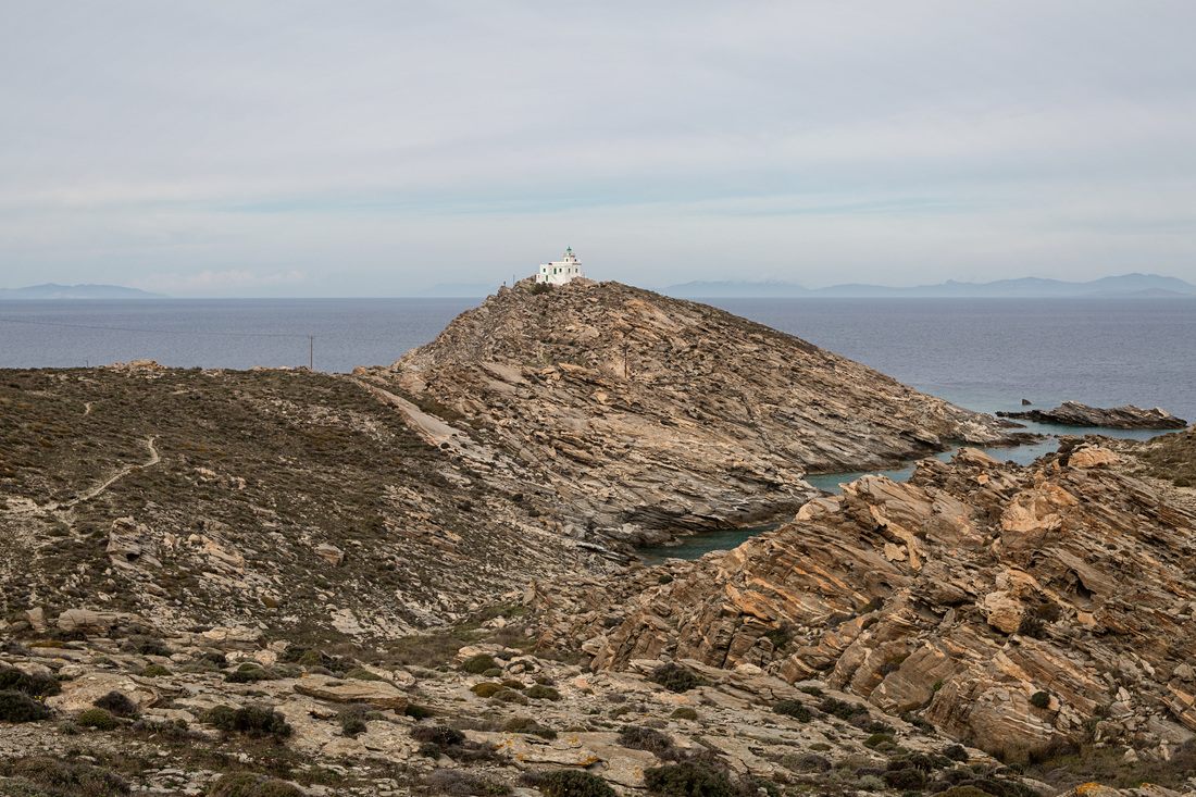 Traditional Cycladic architecture with blue-shuttered windows in Paros (another frame from the trip)