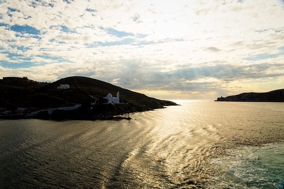 Exploring Santorini's coastline by ATV along the cliffside roads