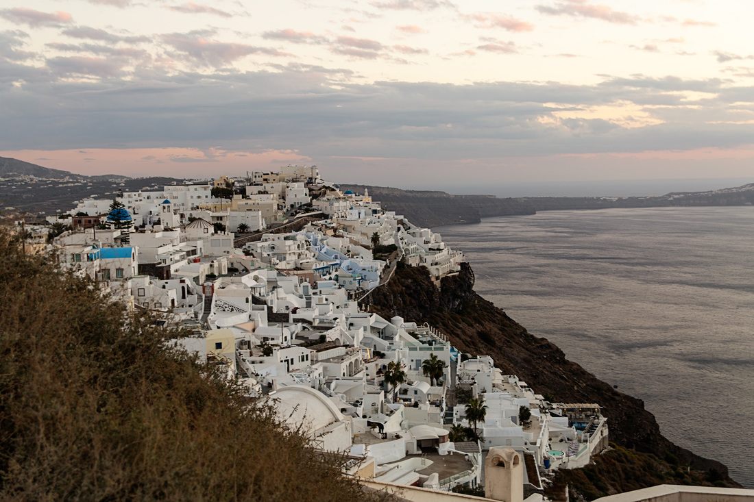 Traditional Cycladic architecture in a Santorini village