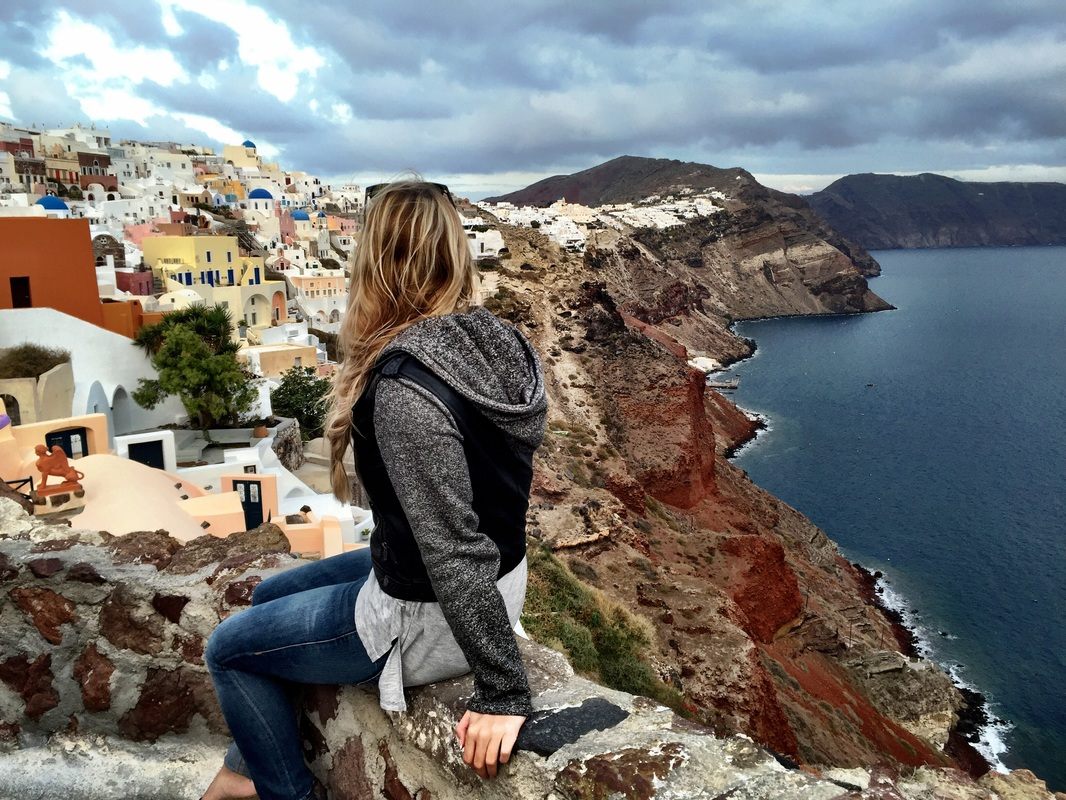 Traditional Cycladic architecture in a Santorini village