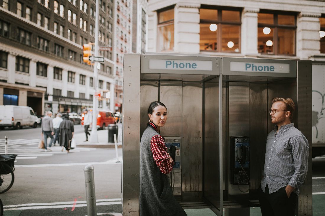 Karina laughing at Matt during a candid moment in NYC