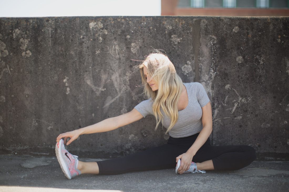 Alixia posing during a commercial fitness photo shoot