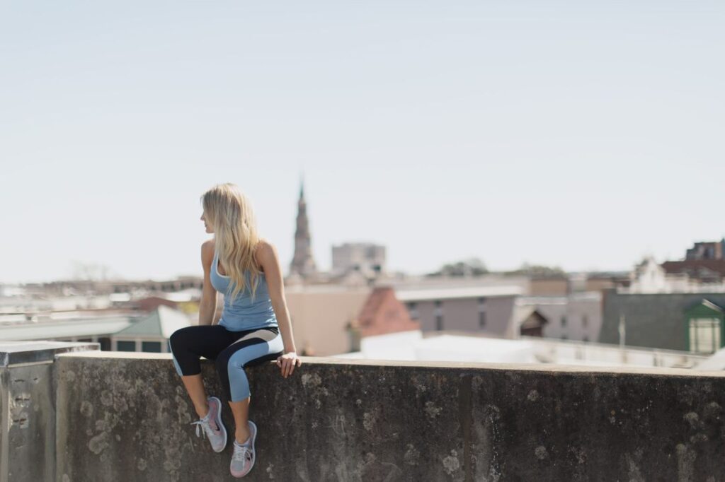 Detail shot of WoolX activewear during the fitness photo shoot