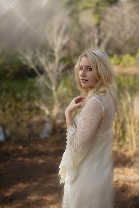 Outdoor boudoir portrait of Allison in natural light