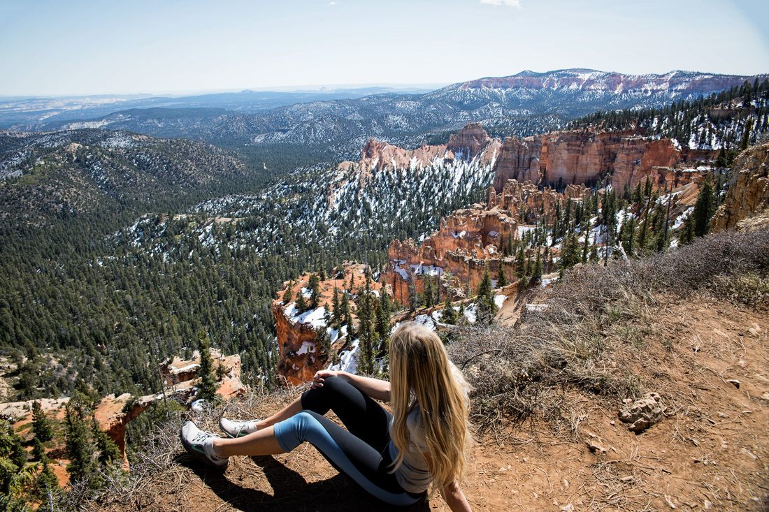 Orange and red hoodoos rising from the canyon floor at Bryce Canyon