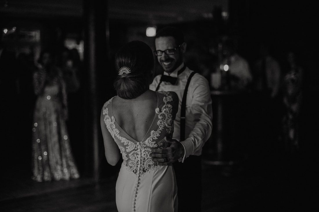 The bride and groom's first look moment at Colonial Lake