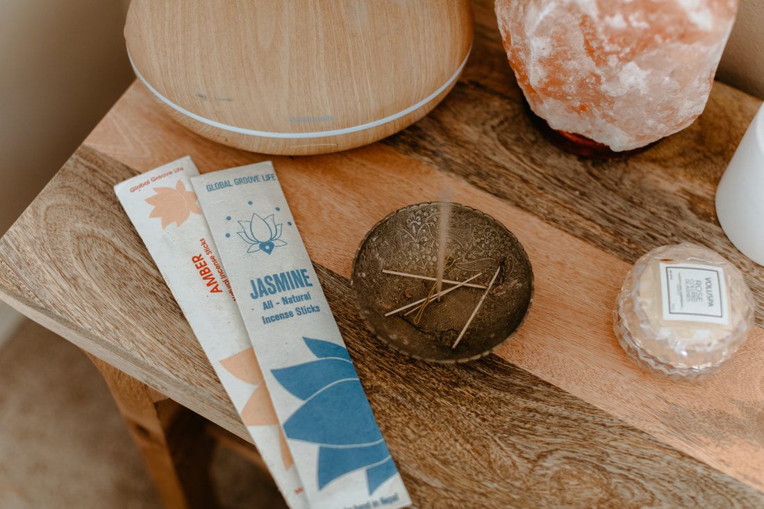 Artisan jewelry and incense styled for Fairtribe Artisans brand photography