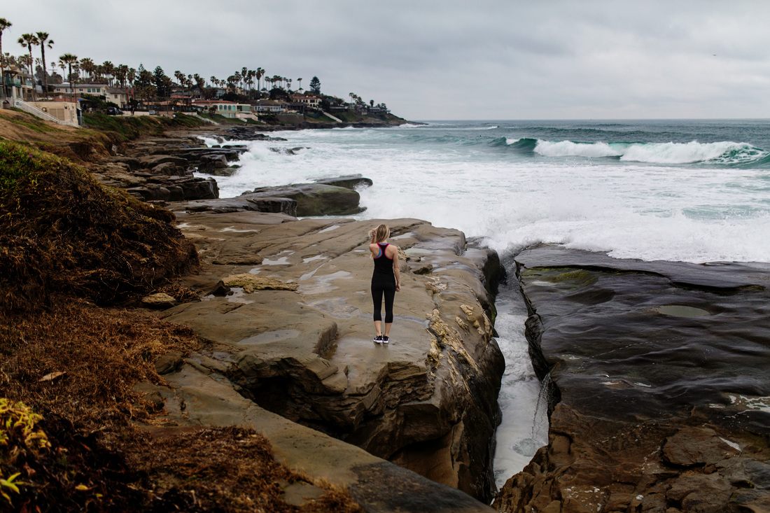 Coastal cliffs and ocean view in La Jolla, San Diego