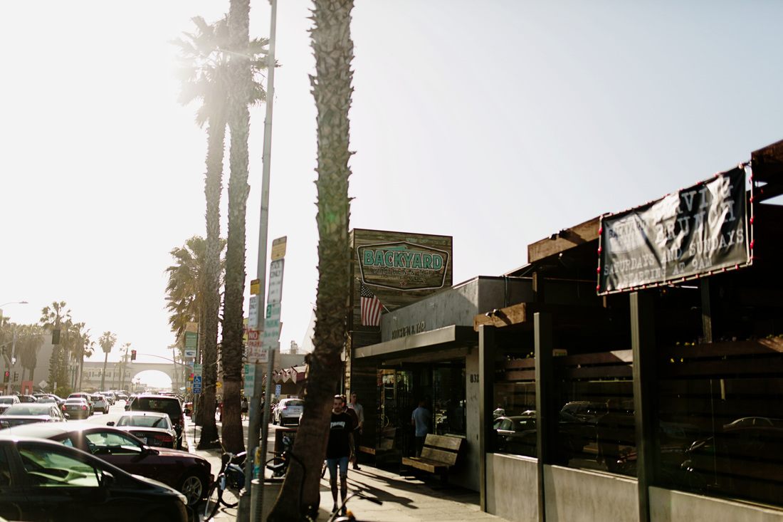 Palm-lined street near Pacific Beach, San Diego
