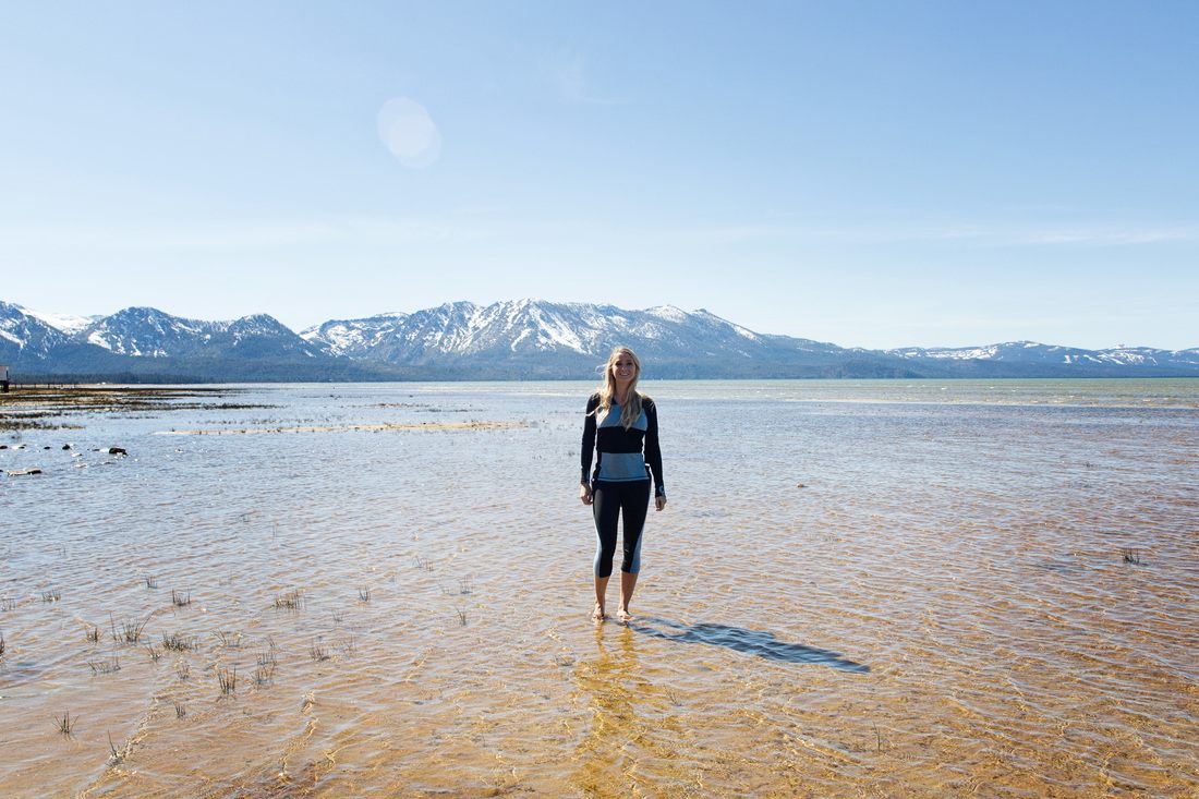 Nevada shoreline view of Lake Tahoe during a road trip