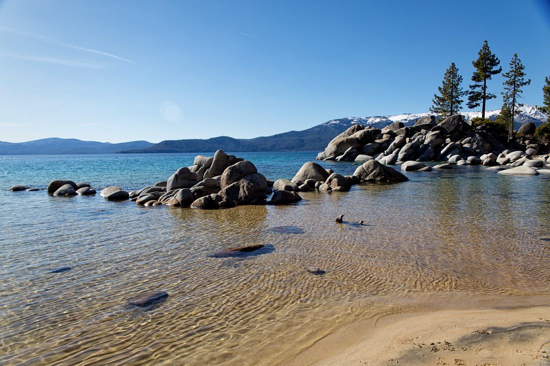 Turquoise water and mountain backdrop at Lake Tahoe