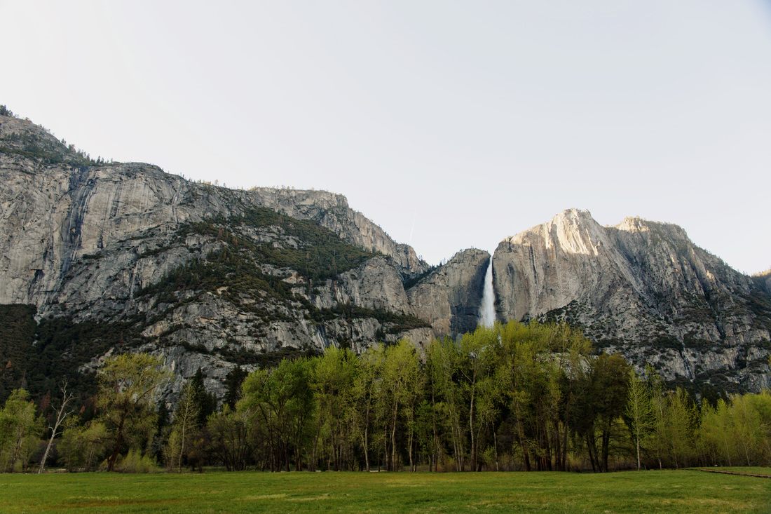 Rushing water over rocks in a Yosemite creek