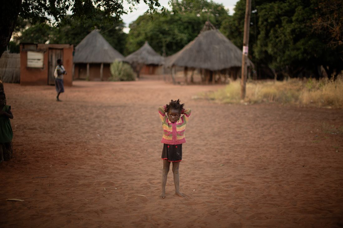 A garden plot tended by families in Chief Mukuni Village, Zambia