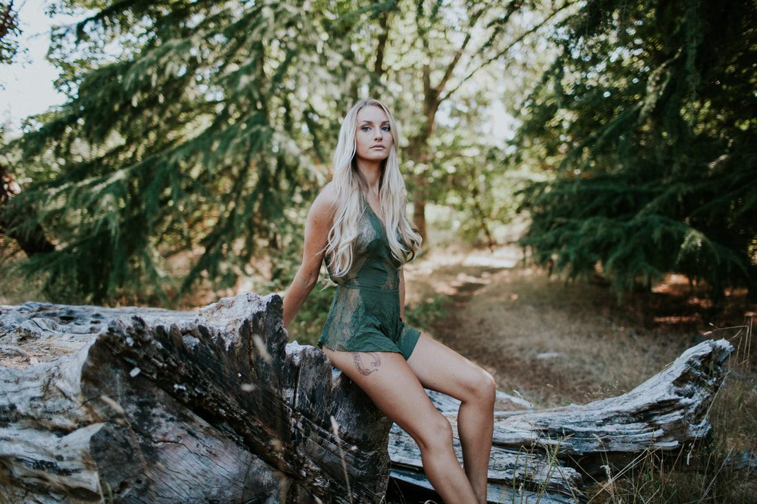 Soft summer light filtering through trees during the Free People shoot