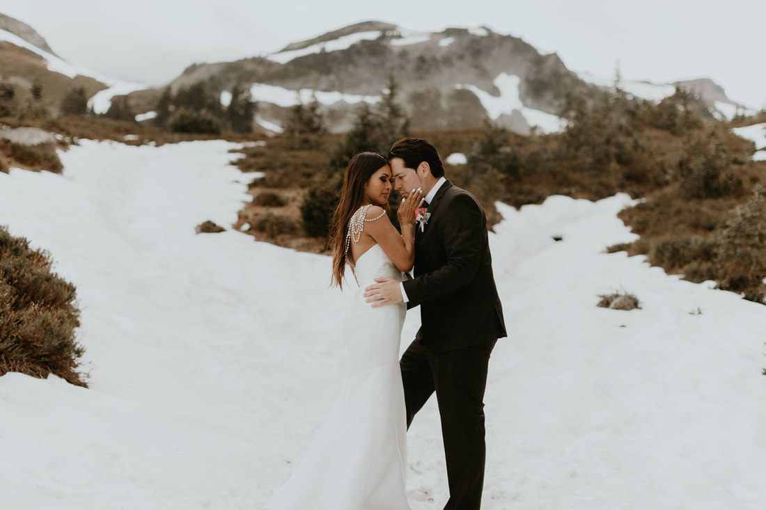 Candid portrait of the couple celebrating ten years of marriage in the PNW.