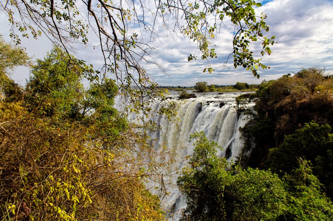 The bridge connecting Zambia and Zimbabwe over Victoria Falls