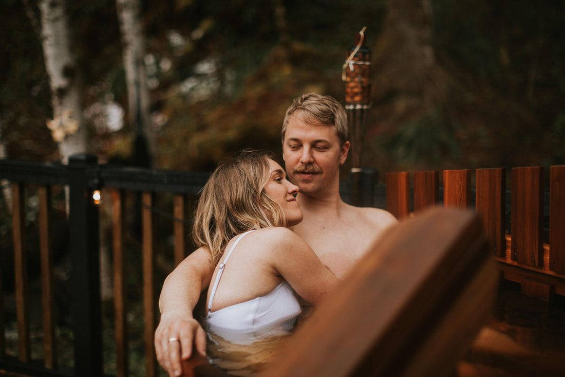 Close-up of the couple foreheads together during a tender moment