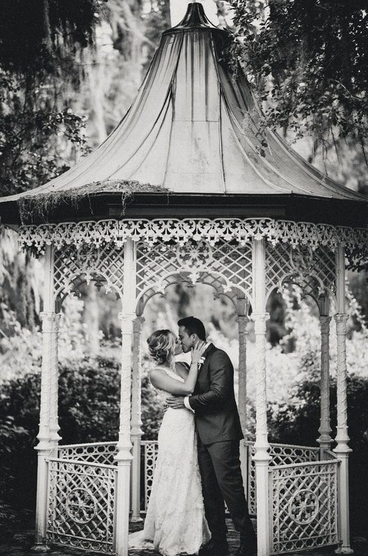 Bride's father walking her down the aisle at the Charleston ceremony