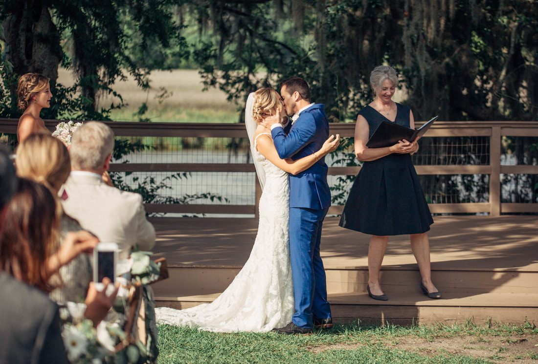 Bride and groom's first dance during their Charleston wedding reception