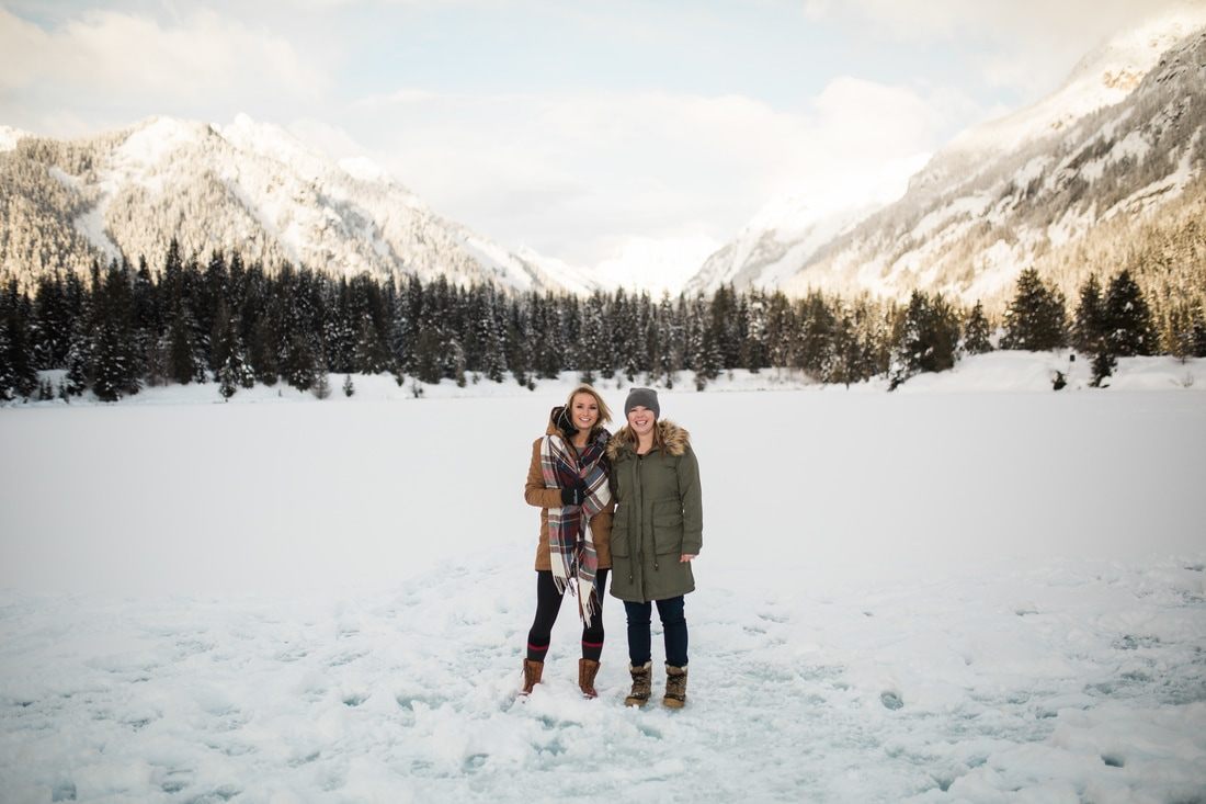 Natural hot springs near Snoqualmie, Washington, surrounded by snow